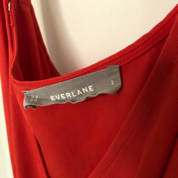 Everlane Japanese GoWeave Tank Wrap Midi Dress in Red Orange - 2 Petite - Picture 2 of 4